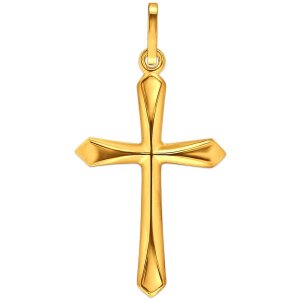 Goldenes Kreuz 20 mm glänzend schlicht Enden...