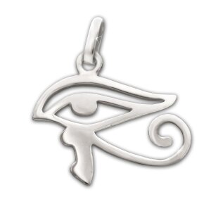 Silberner Anhänger Auge des Horus 15 mm Amulett Echt...