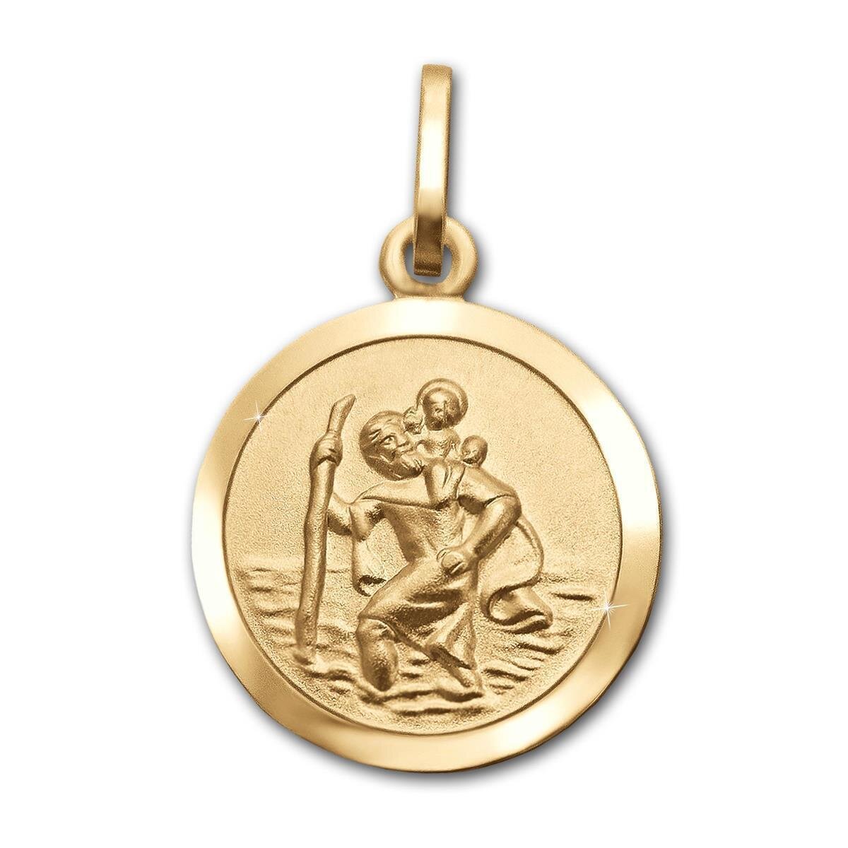 Anhänger Christopherus rund Ø 13 mm 333 Gold