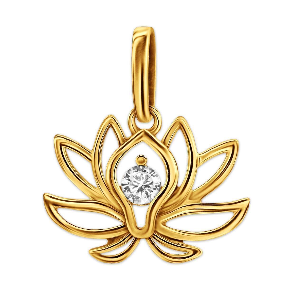 Goldanhänger Blume des Lotus mit € Gold, 333/- 108,50 Zirkonistein