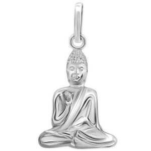 Silberner Anhänger Buddha schmal sitzend...