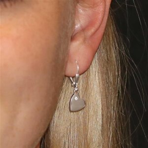 Silberne Herz Ohrhänger 25 mm seitlich hängend...