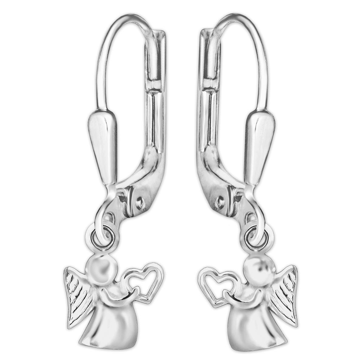 24 Echt € der Engel Schutzengel Ohrringe Sterling 14,95 S, mit in mm Herz Hand