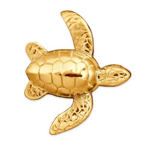 Goldener Anhänger Schildkröte 25 mm plastisch...