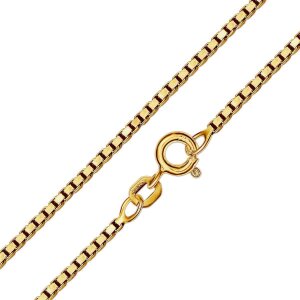 Vergoldete Veneziakette 1 mm breit Sterling Silber 925 gold-plattiert 42 cm