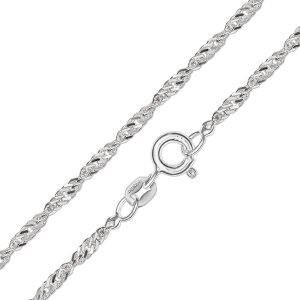 Silberne Singapurkette lang 1,6 mm breit Sterling in wählbarer Länge Silber 925 40 cm